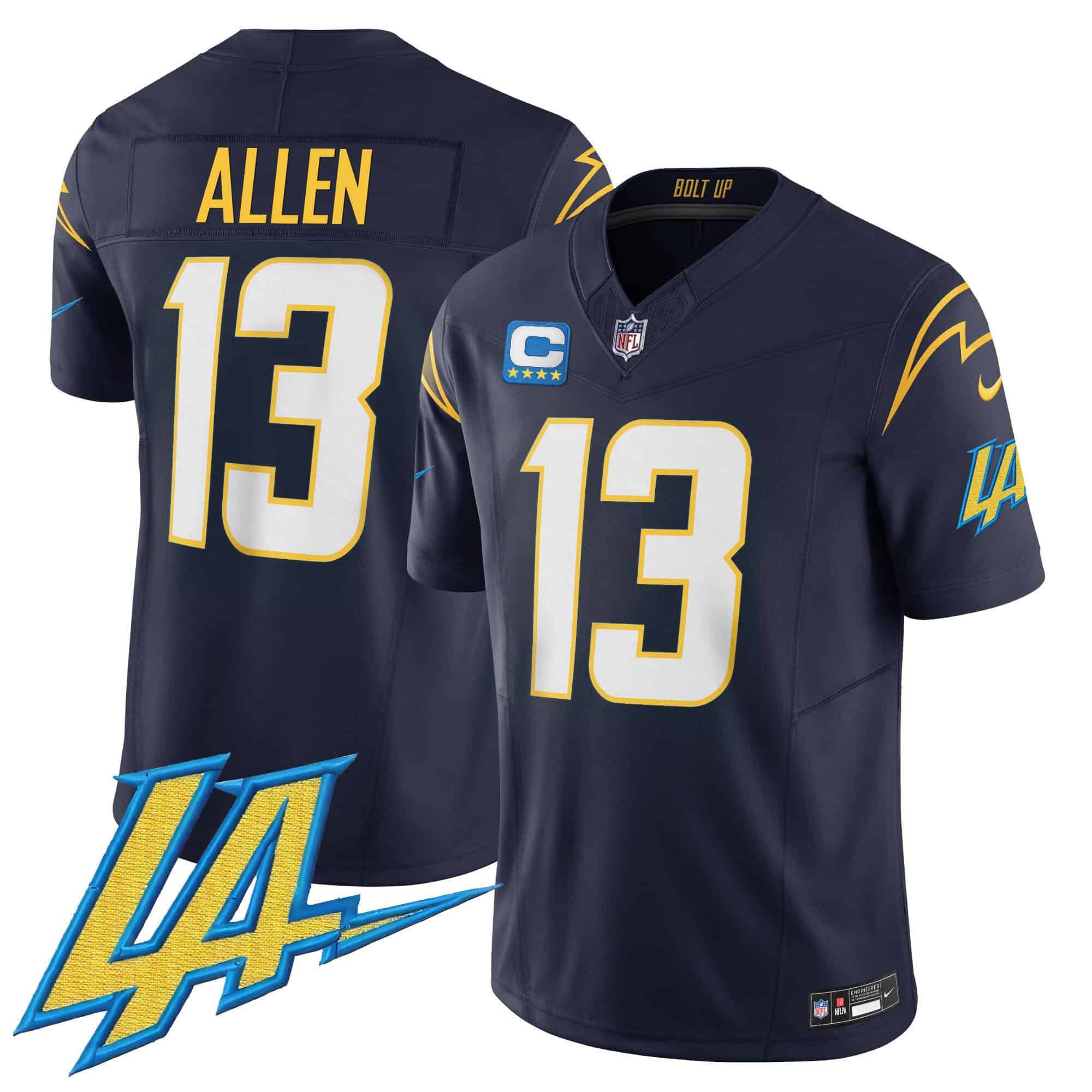 Men Los Angeles Chargers 13 Allen Drak Blue 2024 Nike Vapor Limited NFL Jersey